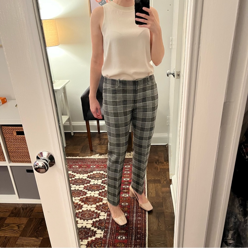 Theory Plaid Pressed Pants
